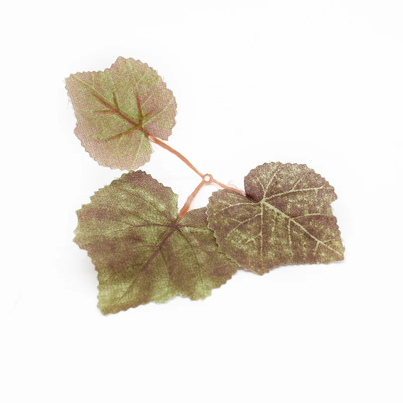 100 Pcs Artificial Green Leaves – Wedding & Home DIY Decor