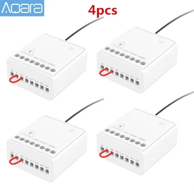 Aqara Two-way Control Module Wireless Relay Switch Controller 2 Channels Work For MiJia Mi Home App HomeKit Smart Timer Peaceful Pleasures Health and Wellness 4 Pcs China Mainland
