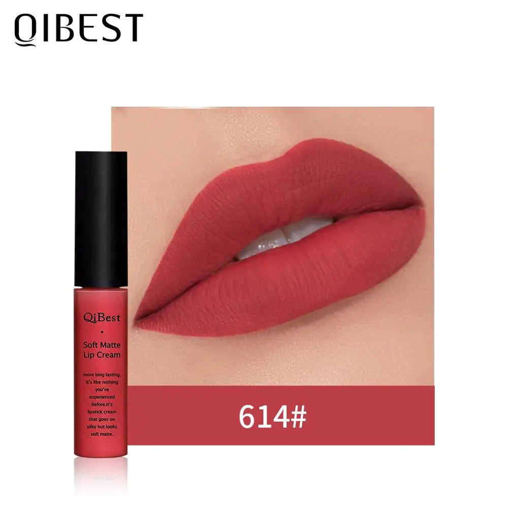 QIBEST Matte Liquid Lipstick – 34 Colors Velvet Nude Waterproof