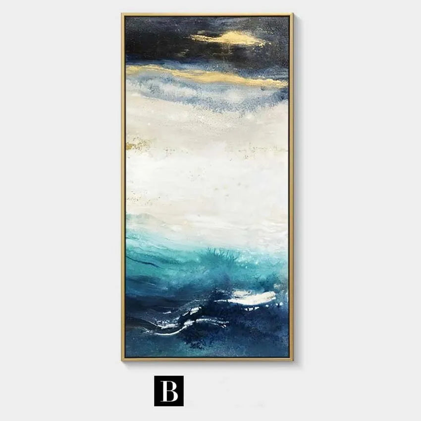 Duplex Living Room Background Wall Handmade Canvas Oil Painting Abstract Vertical Version Porch Corridor Home Decoration Posters Peaceful Pleasures Health and Wellness No frame 1 40cmx80cm