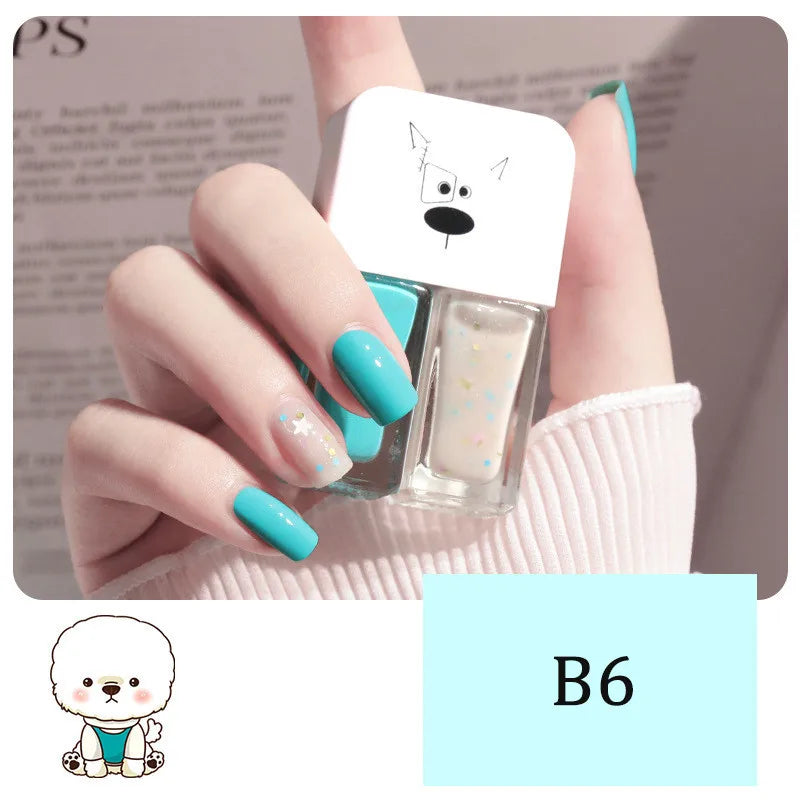 2-in-1 Candy Color Nail Polish | Quick Dry Waterproof Water-Based