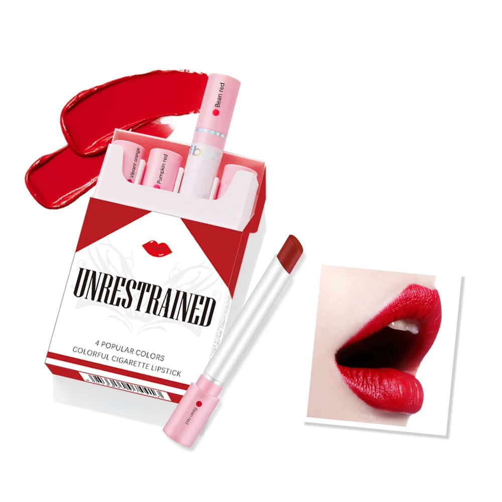 4-Lasting Stick Waterproof Lip Set - Long-Lasting Matte Lipstick with Transparent Finish - Perfect Valentine's Day Gift for Her Peaceful Pleasures Health and Wellness