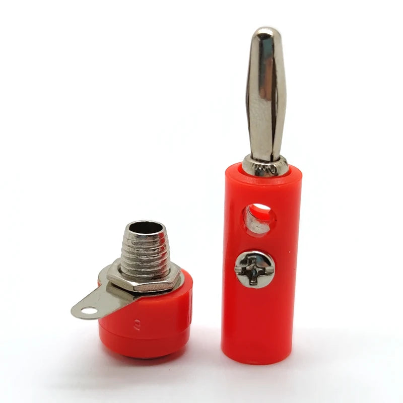 5 Pairs 4mm Banana Plug and Socket Kit Audio Speaker To Insert Connector DIY Model Parts Peaceful Pleasures Health and Wellness Red