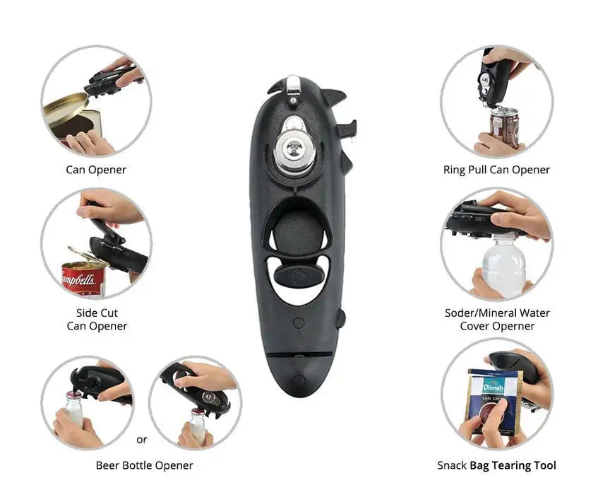 Tin or Can Opener also for Jar Opener with Opening Beer Bottle Box Novel Multifunctional Kitchen Accessories for Opening Gadgets Peaceful Pleasures Health and Wellness