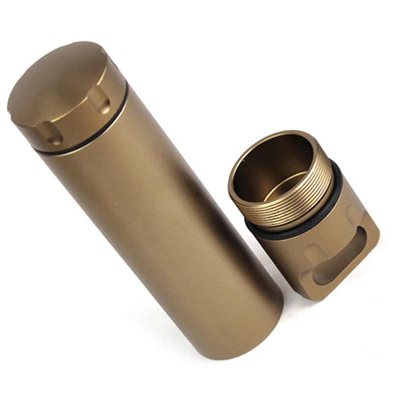 Portable Waterproof Capsule Seal Bottle Aluminum Alloy Outdoor Survival Pill Box Multifunctional Container Outdoor Tools Peaceful Pleasures Health and Wellness
