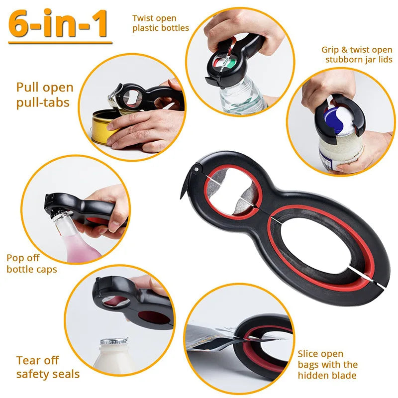 Stainless Steel Can & Bottle Opener Set – Multifunctional Manual Kitchen Opener, Choose 2-Piece, Single, or 6-in-1
