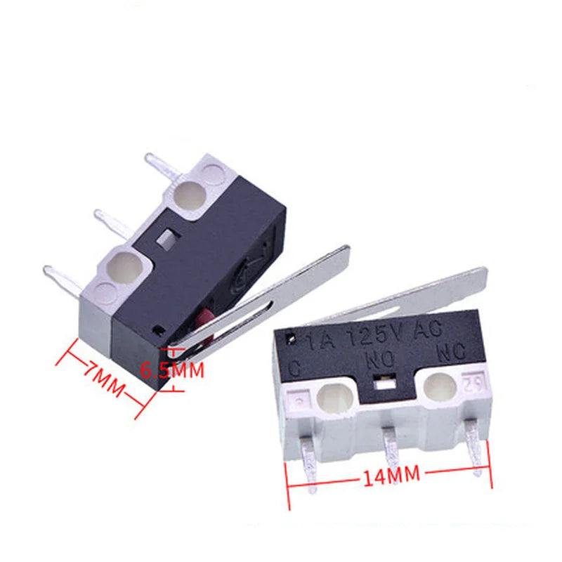 5Pcs Micro Limit Switch Momentary Push Button Switch 1A 125V AC Mouse Switch 3Pins Long Handle Roller Lever Arm SPDT 12*6*6mm Peaceful Pleasures Health and Wellness