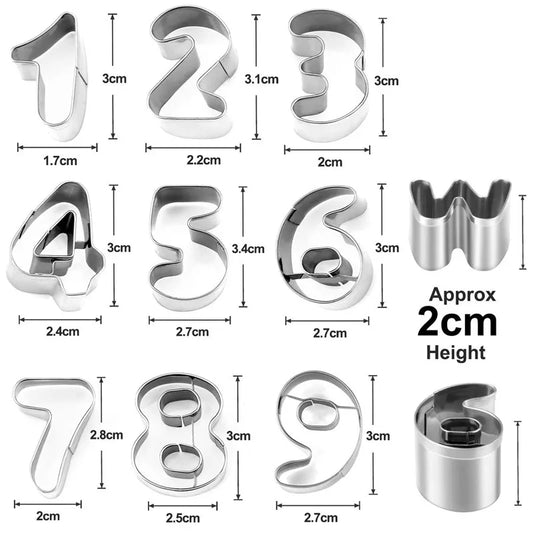 35-Piece Stainless Steel Alphabet Letter & Number Cookie Cutter Set | Fondant, Biscuit & Cake Decorating Peaceful Pleasures Health and Wellness
