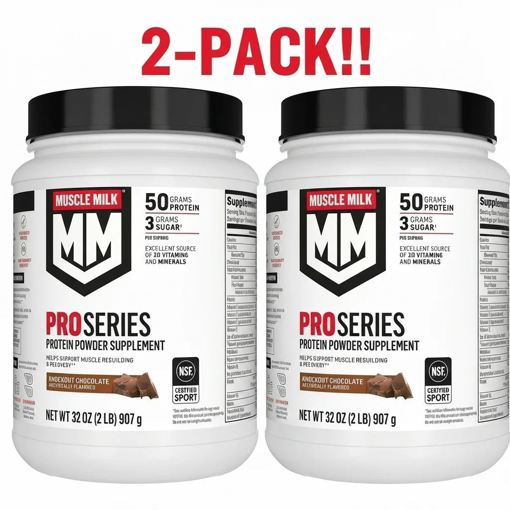 Muscle Milk Pro Series Knockout Chocolate 32 oz 2Pack! 64 oz Total Peaceful Pleasures Health and Wellness