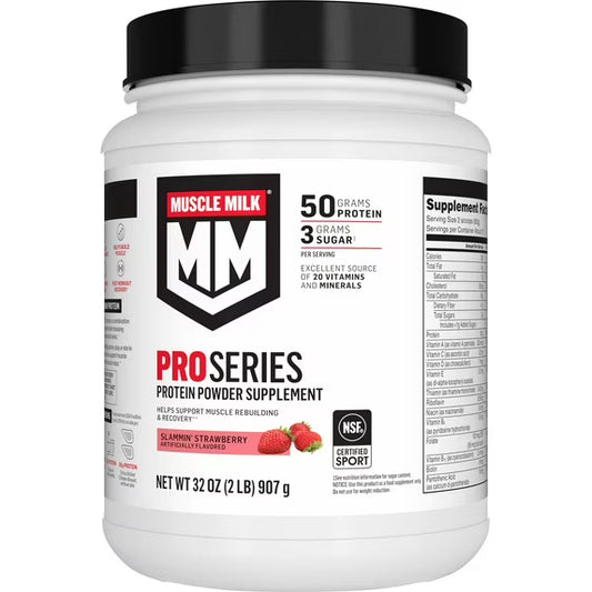2 Pack! TWO Muscle Milk Pro Series Protein Powder, Strawberry, 2 Pound