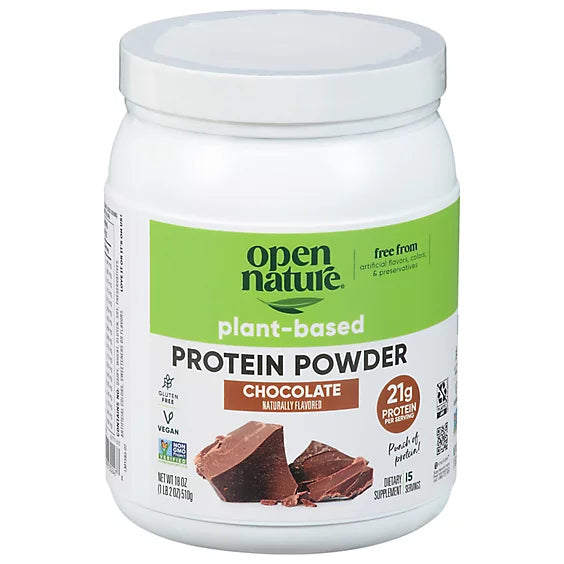 2 Pack! TWO Open Nature Chocolate Plant Based Protein Powder - 1 Pound 2 Ounce