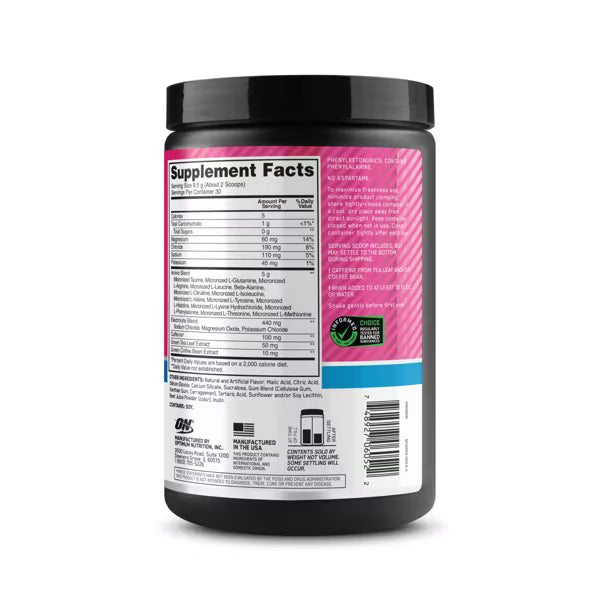 2 Pack! TWO Optimum Nutrition Essential Amino Energy Electrolytes and Hydration Powder - Watermelon - 30 Servings - 10.05oz