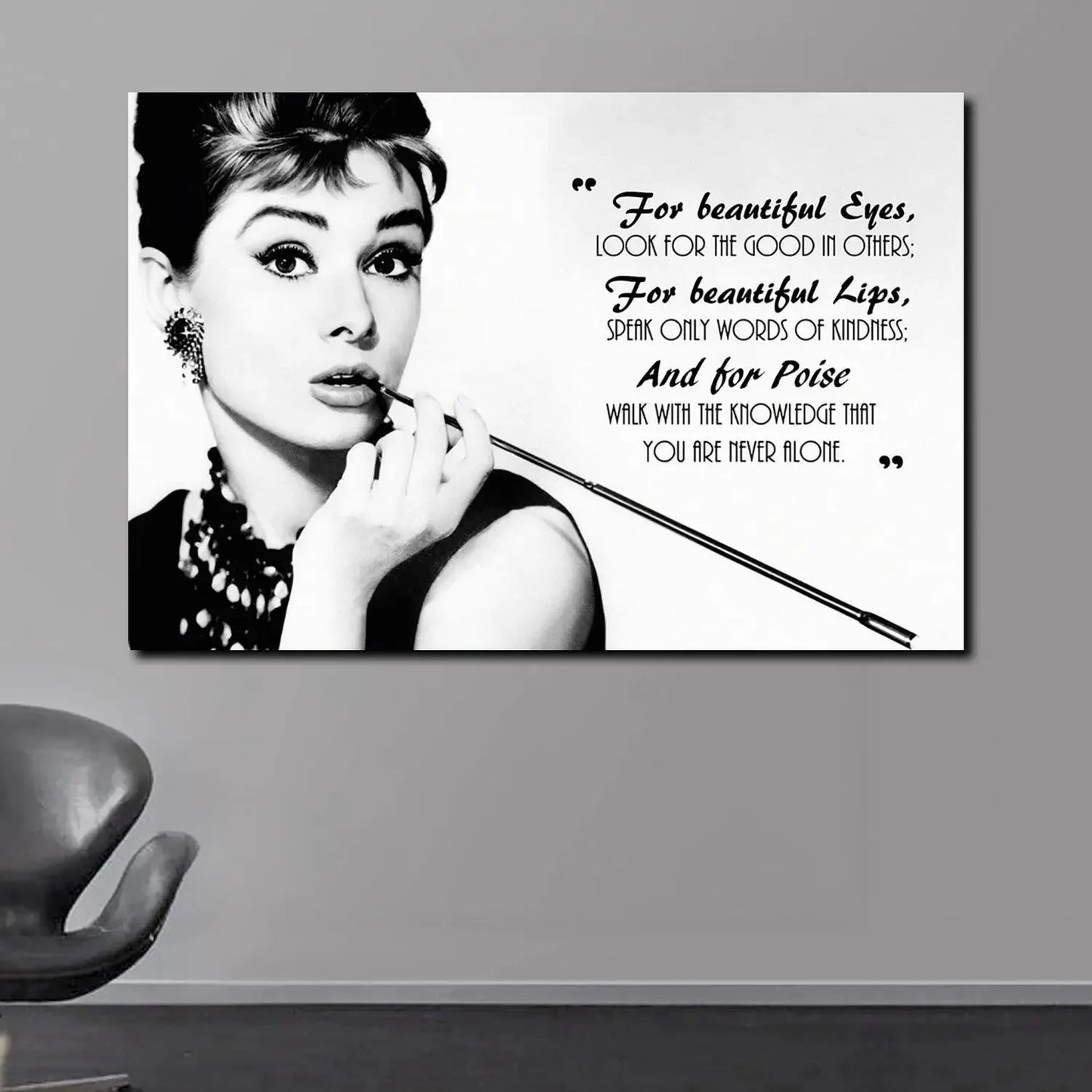 Scandinavian Classic Vintage Wall Art Audrey Hepburn Breakfast at Tiffanys HD Canvas Poster Print Home Bedroom Living Room Decor Peaceful Pleasures Health and Wellness