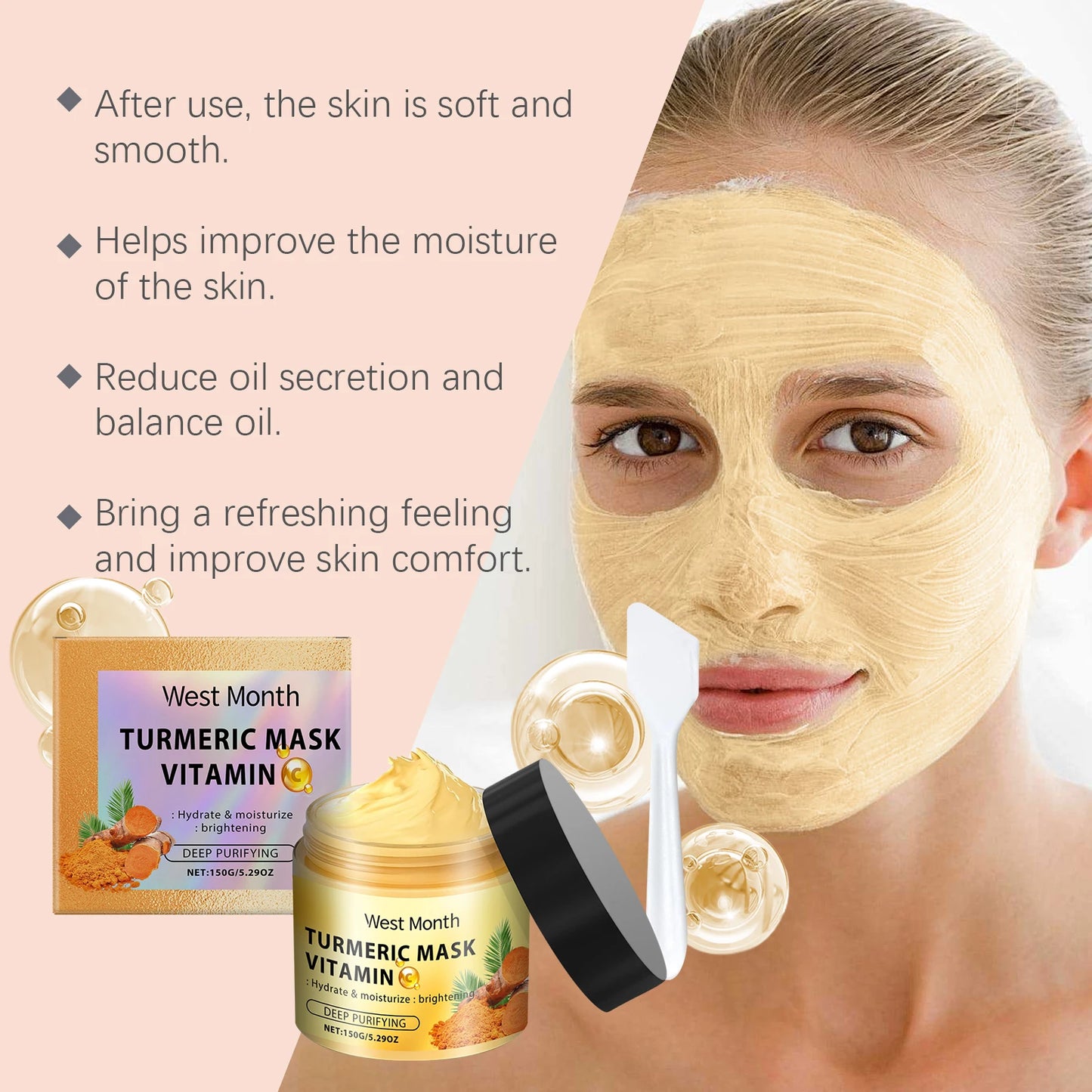 Turmeric Vitamin C Clay Mask – Dark Spots, Acne & Pores
