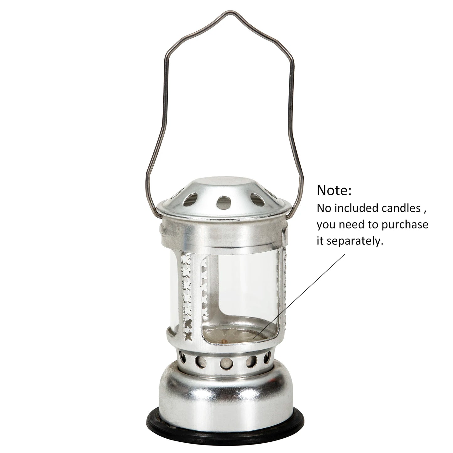 Outdoor Camping Angling Candle Lamp Lantern Mini Bright Aluminium