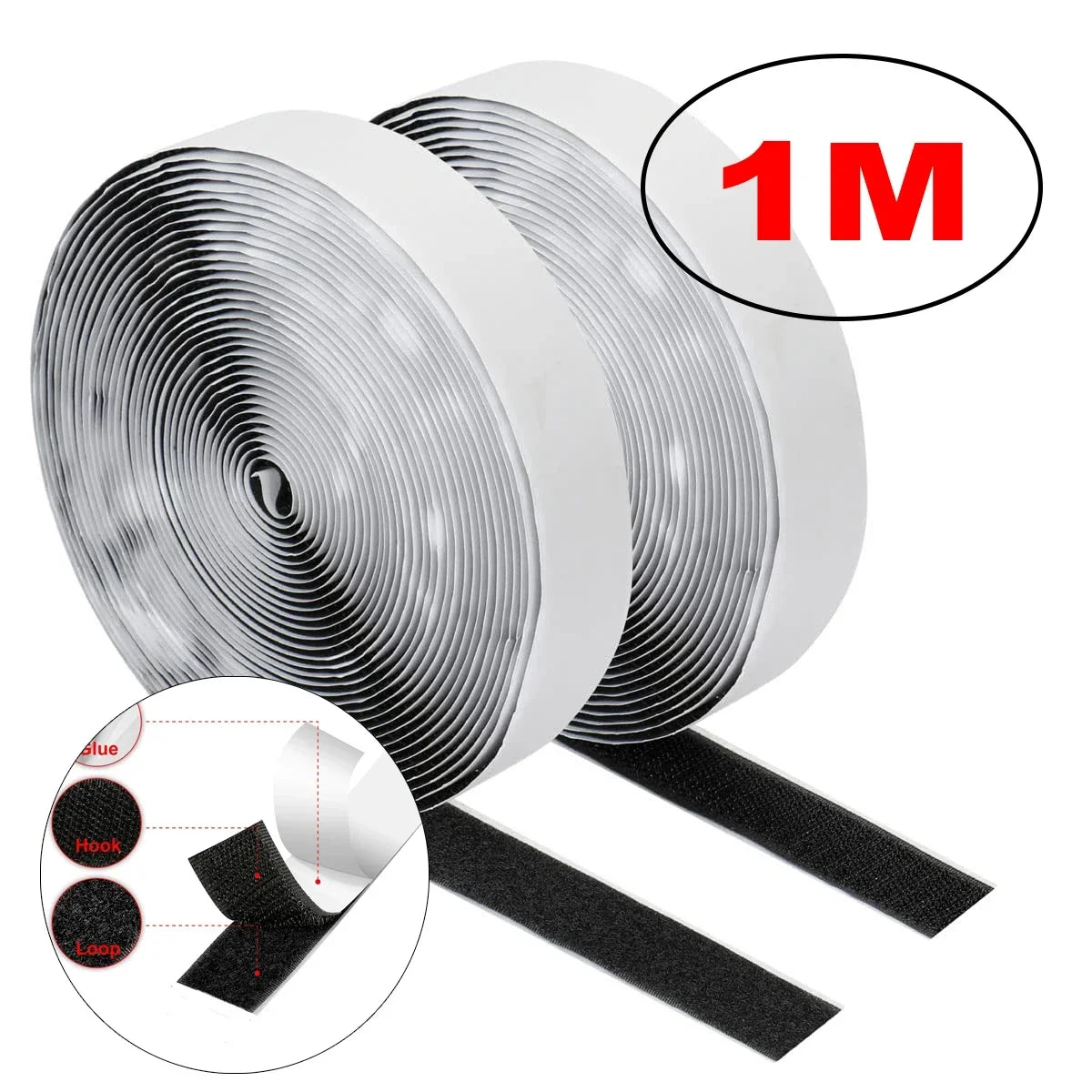 Self-Adhesive Hook & Loop Fastener Tape – 1M to 25M