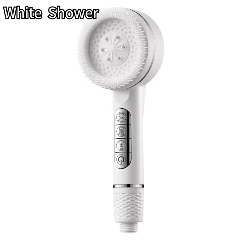 1pc Filtered Supercharged Shower Head Four-speed Adjustment With Water Seal Multi-functional Home Shower Bathroom Accessories Peaceful Pleasures Health and Wellness WHITE