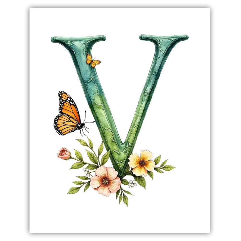 Custom Name Nursery Canvas Wall Art – Animals & Wildflowers