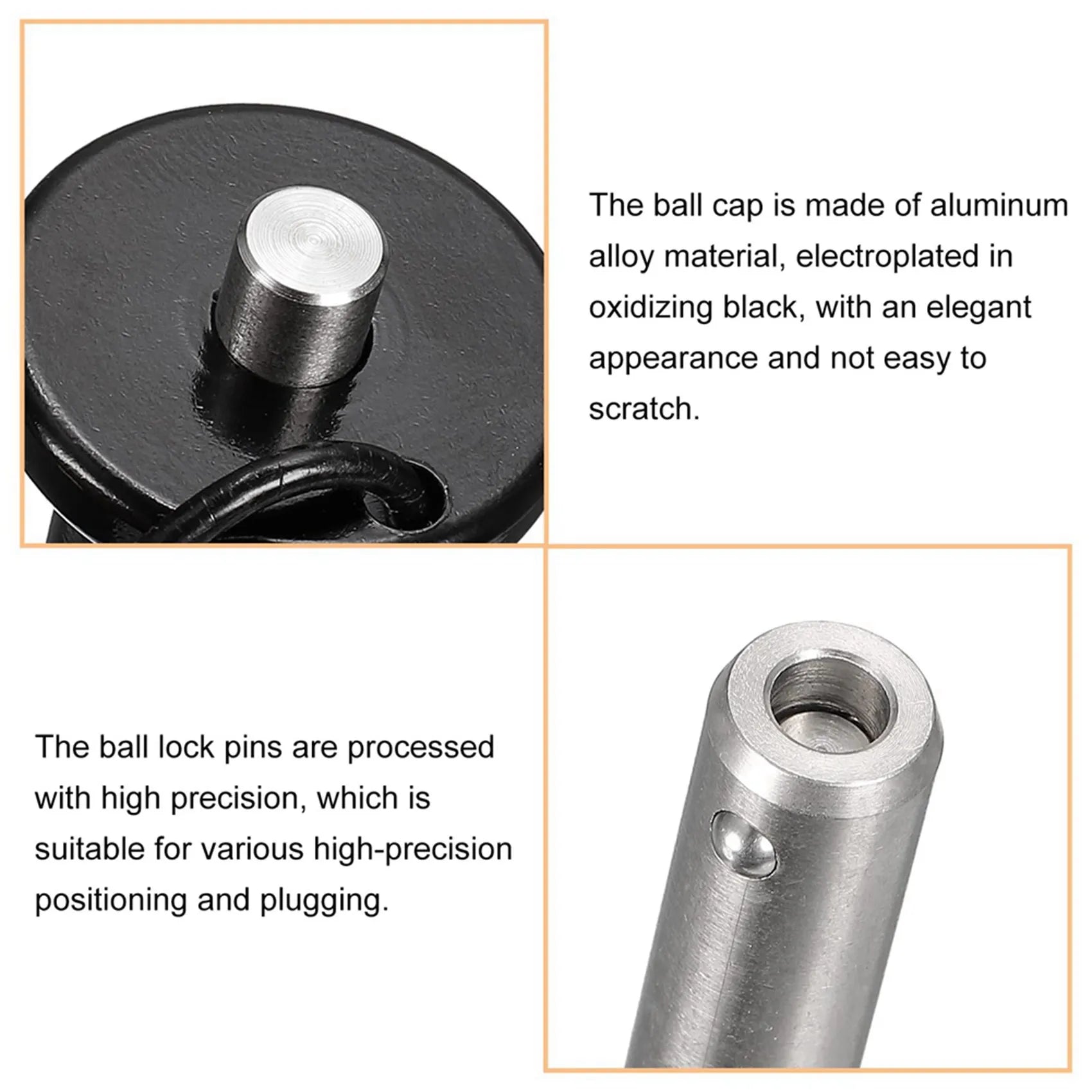 A36T-4X Stainless Steel Quick Release Pin 6Mm Diameter Ball Locking Pin With Push Button Lanyard Cable Usable Length 25Mm Peaceful Pleasures Health and Wellness