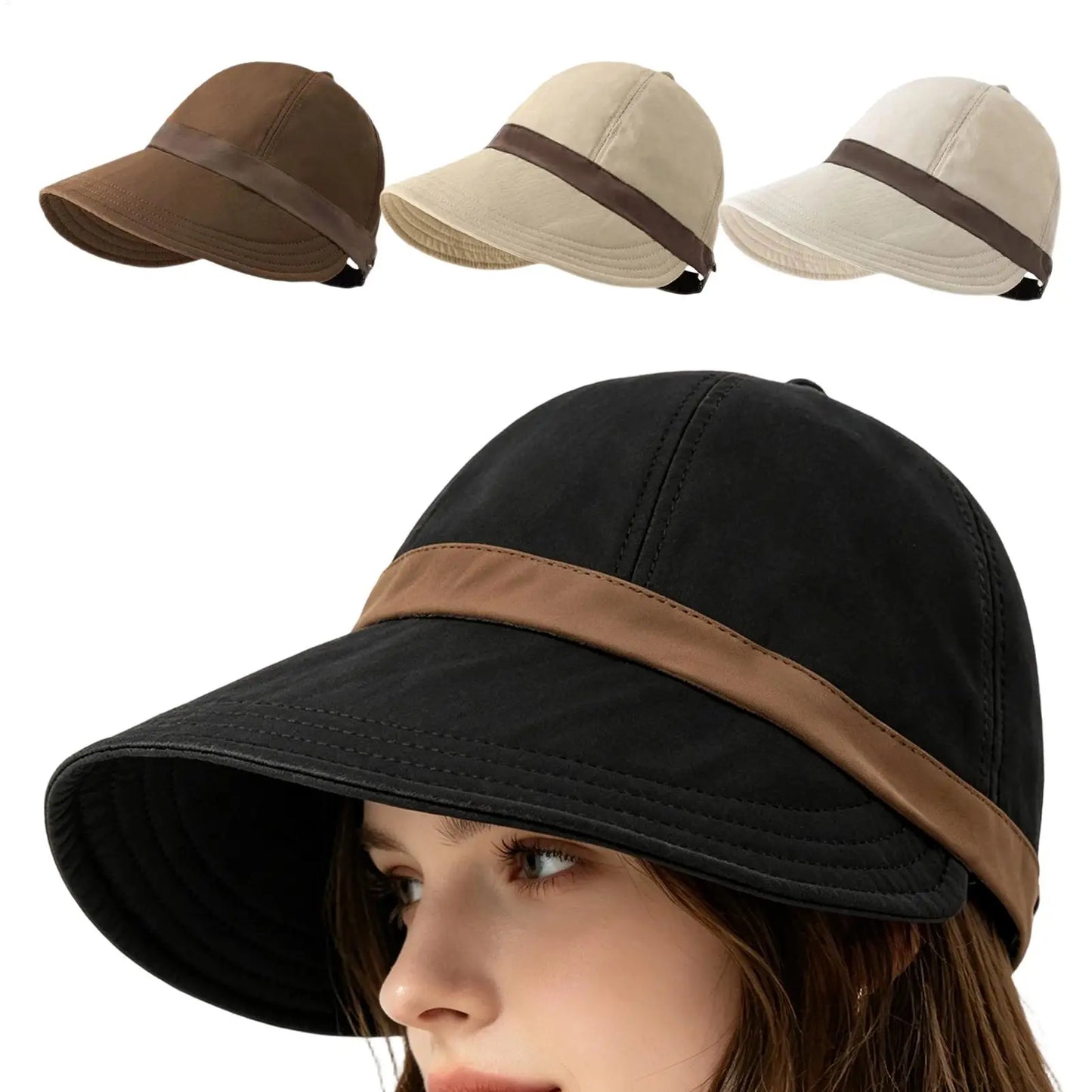 Wide Brim UV Sun Hat for Women – Adjustable Summer Visor Cap