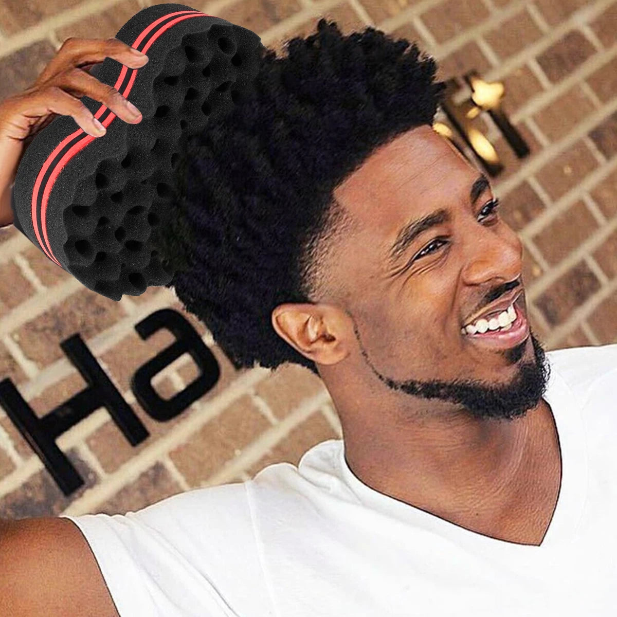 4Pcs Twist Hair Sponges Set Big Holes Barber Hair Brush Sponge Locking Twist Afro Curl Coil Wave Hair Care Tool Curl Brush Peaceful Pleasures Health and Wellness