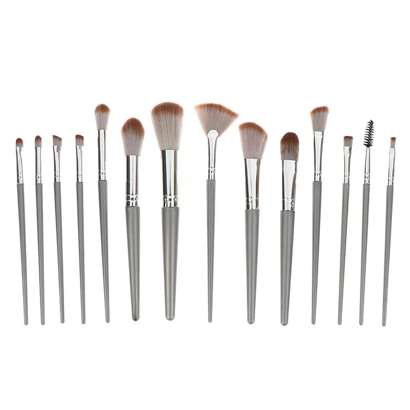 Synthetic Fiber Bristle Makeup Brushes Set, Portable, Foundation Powder, Blush, Concealer, 14Pcs Peaceful Pleasures Health and Wellness