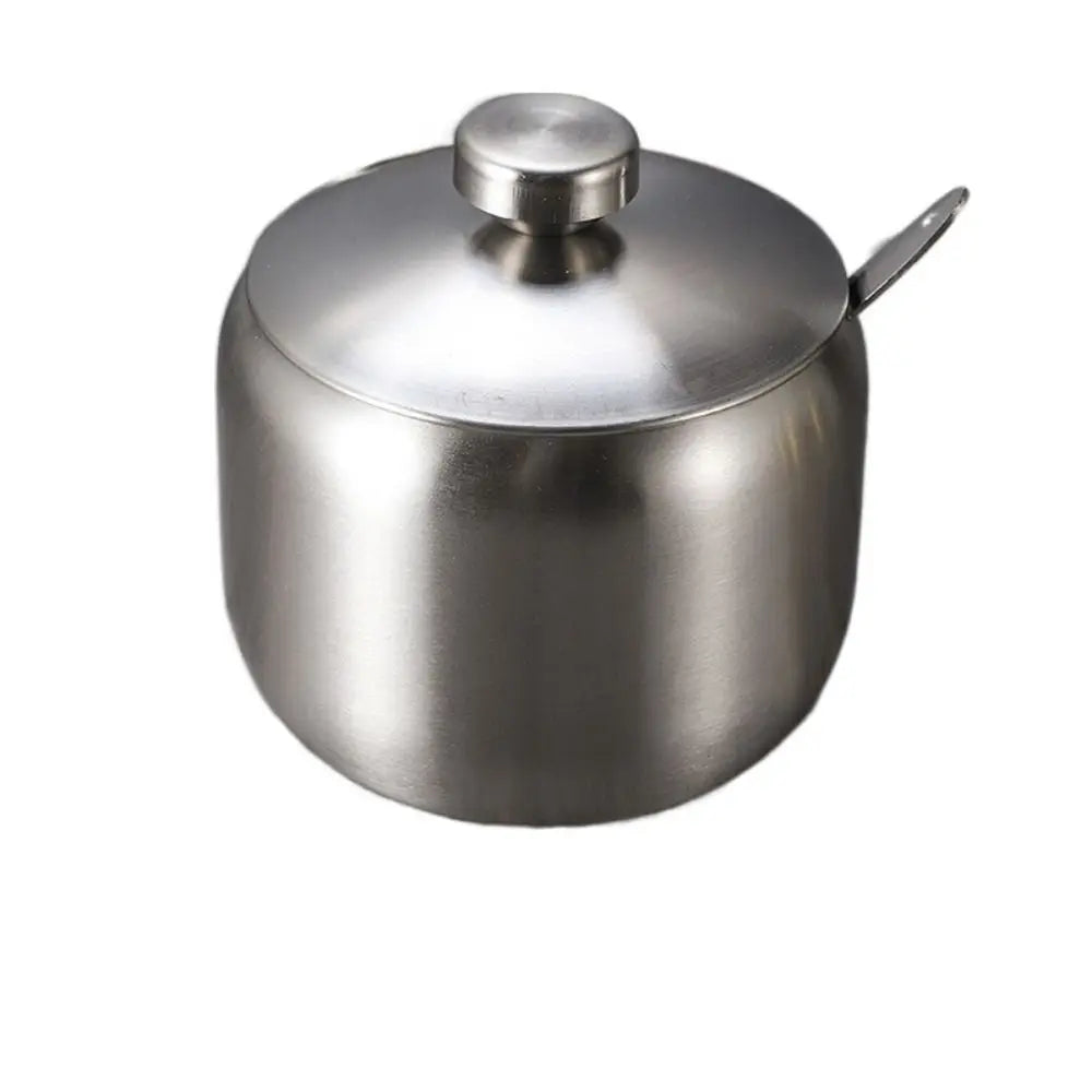 Stainless Steel Sugar Bowl with Lid & Spoon | Gold & Silver