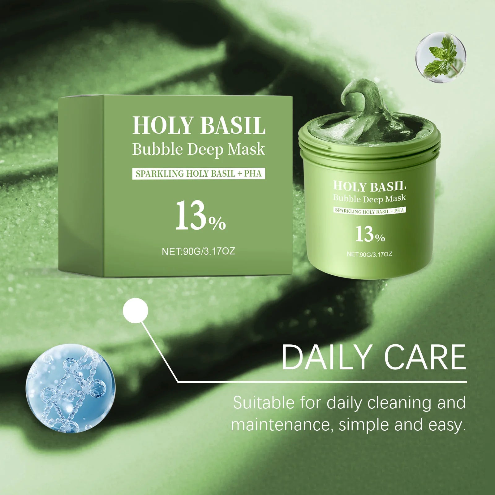 Foaming Bubble Mask Deep Cleansing Pore Purifying Removal Oil Control Glycerin Brightening Facial Exfoliator Gentle Care Peaceful Pleasures Health and Wellness
