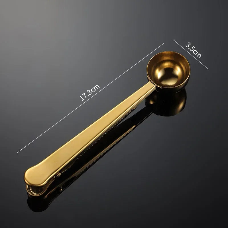 Stainless Steel Coffee Measuring Spoon with Bag Clip