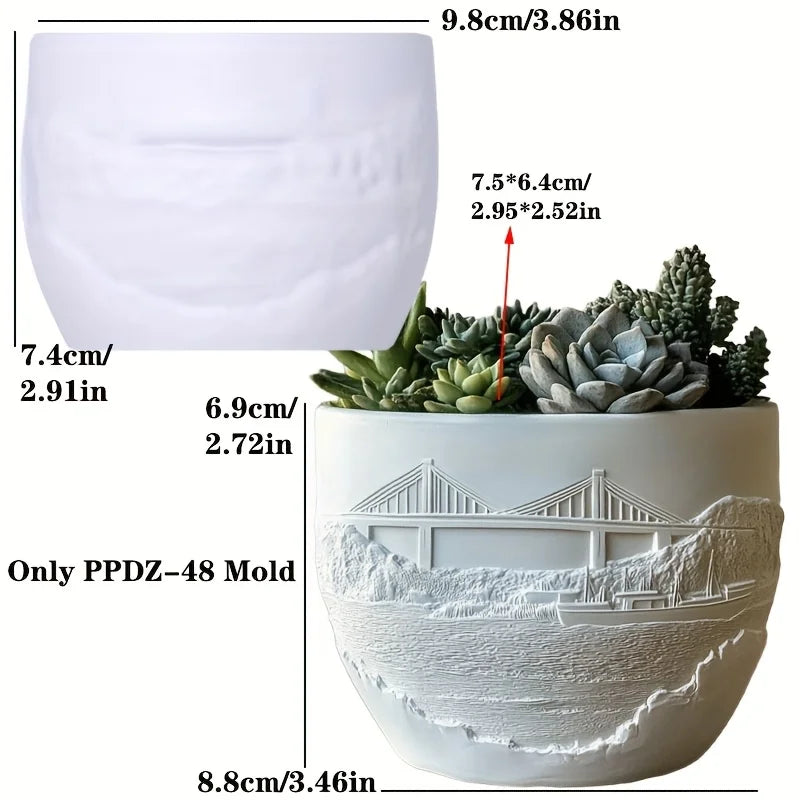 Windmill Town Silicone Mold – Resin Succulent Pot & Storage Box