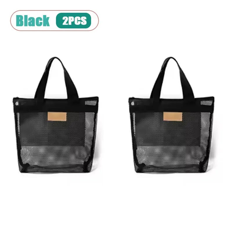 Mesh Beach Tote Bag with Zipper | Quick Dry Shoulder Bag