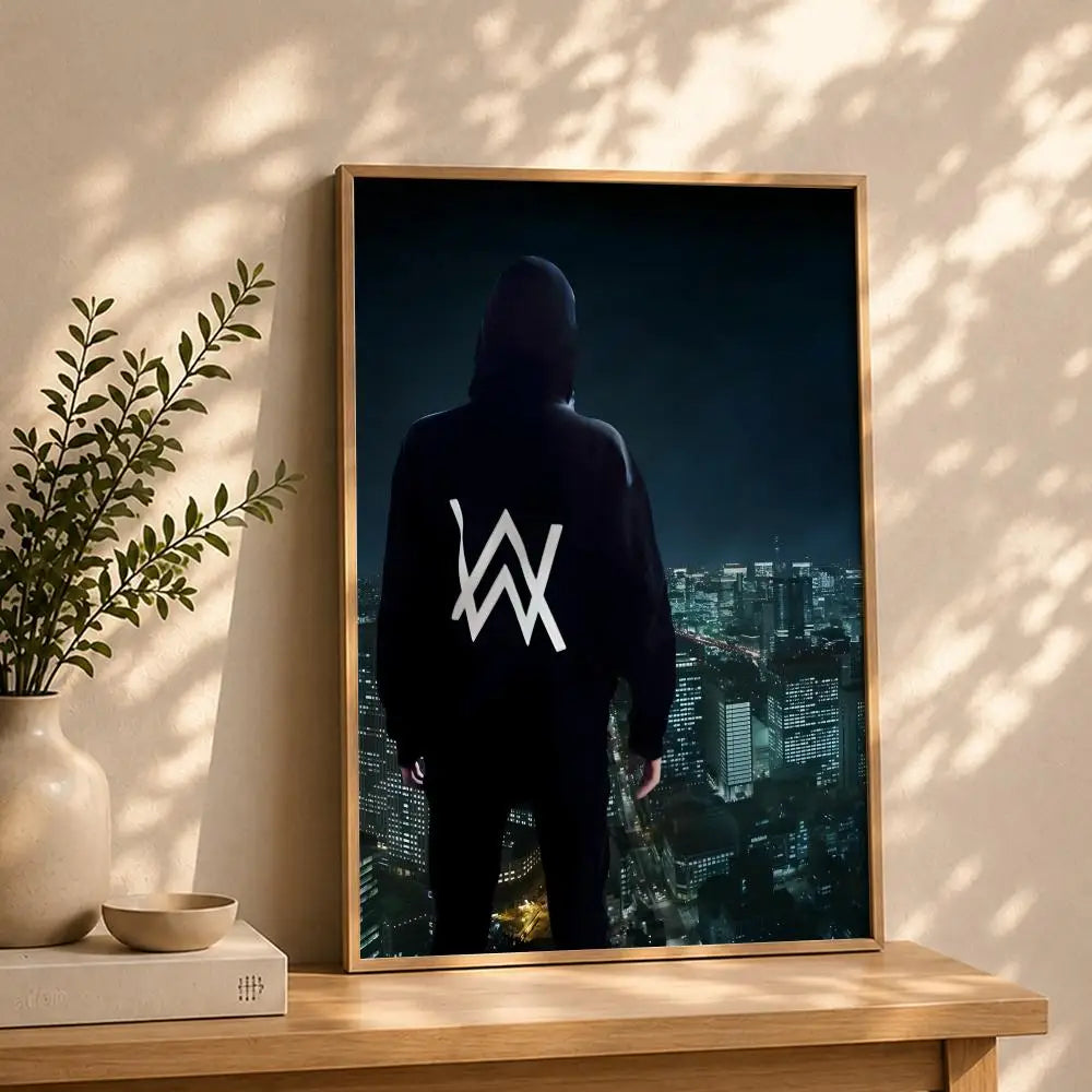 Alan Walker HD Self-Adhesive Waterproof Wall Art Poster Wall Art Poster Peaceful Pleasures Health and Wellness White13 15X20cmNoframe