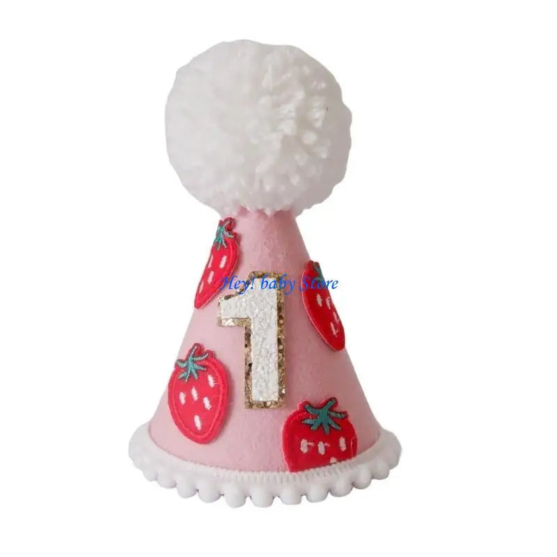Baby 1st Birthday Felt Hat – Cute Embroidered Party Cap for Infants