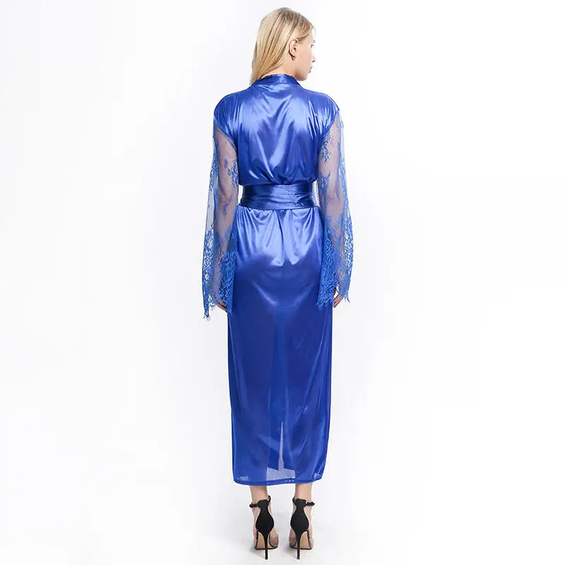 Women Sexy Imitation Ice Silk Plus Size Pajamas Nightgown Night Gown Nightwears For Ladies Sexy V-neck Sleepwear Peaceful Pleasures Health and Wellness