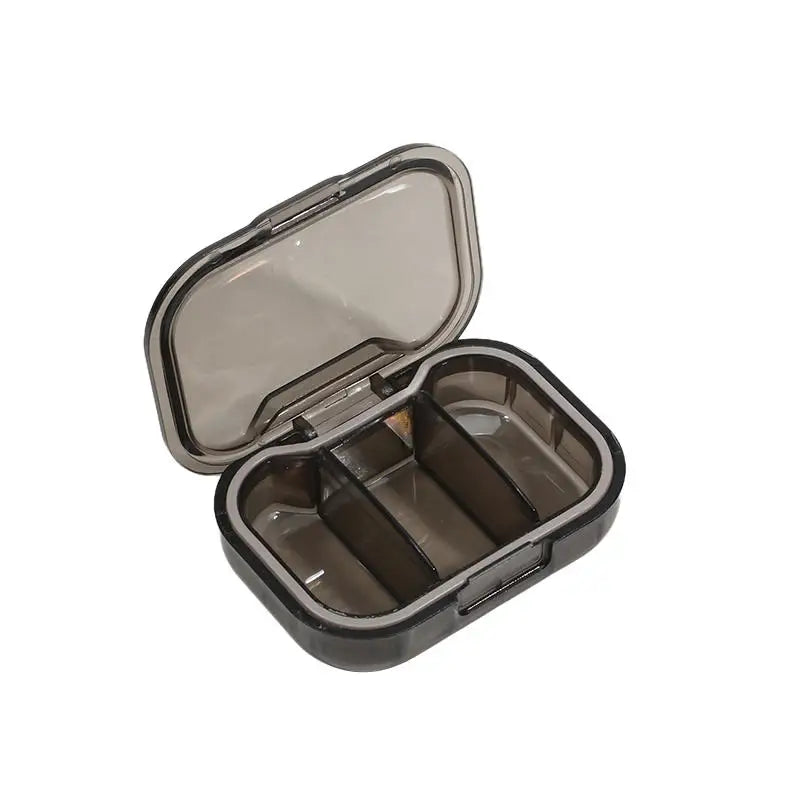 1/2/3Pcs Mini Medicine Pills Box Drug Storage Box Pills Dispenser Pill Organizer Tablet Pillbox Case Container Portable Peaceful Pleasures Health and Wellness Grey