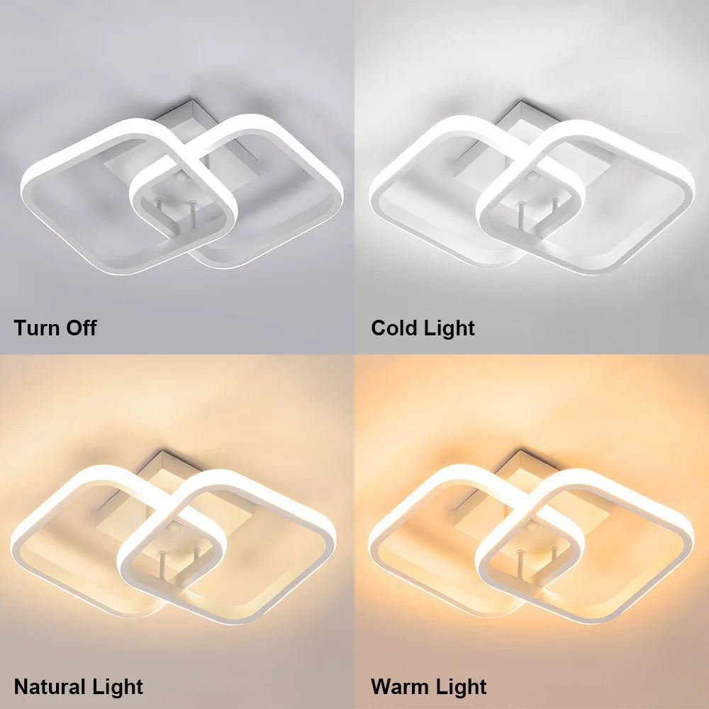RUNTOIN 2-Ring LED Ceiling Light | Modern Minimalist Lamp
