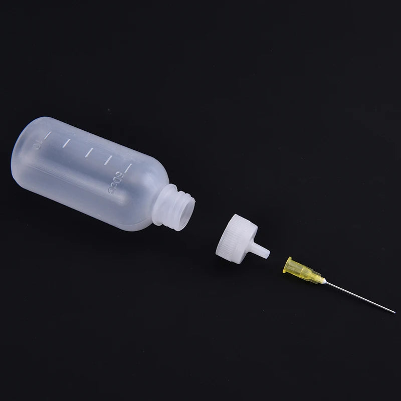 3-Pack 50ml Needle Dispenser Bottles – Flux, Adhesive & Oil Needle Dispenser Bottle Peaceful Pleasures Health and Wellness