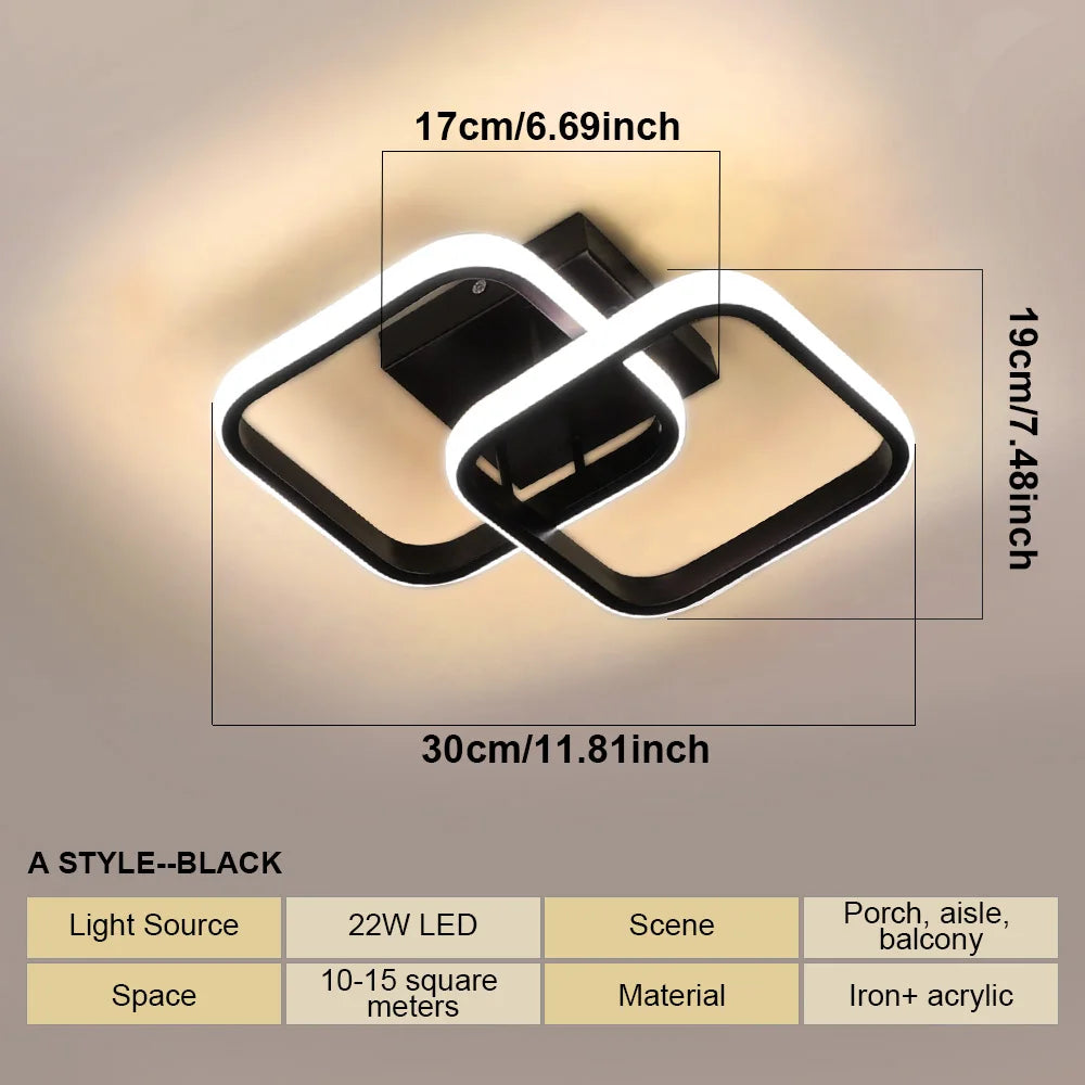 RUNTOIN Modern LED Ceiling Light | Corridor & Bedroom Lamp