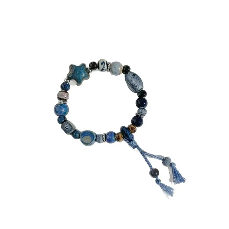 Celestial Star Ceramic Bead Bracelet | Handmade Friendship Gift