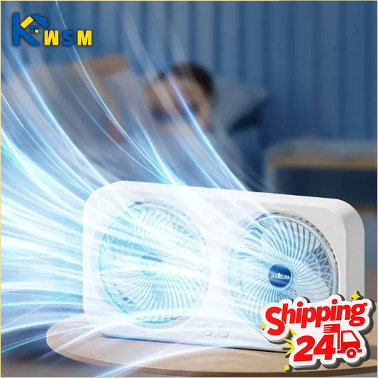 Dual Head USB Rechargeable Fan – Wall Mount, Desk & 3 Speeds Portable Rechargeable Fan Oasis Select
