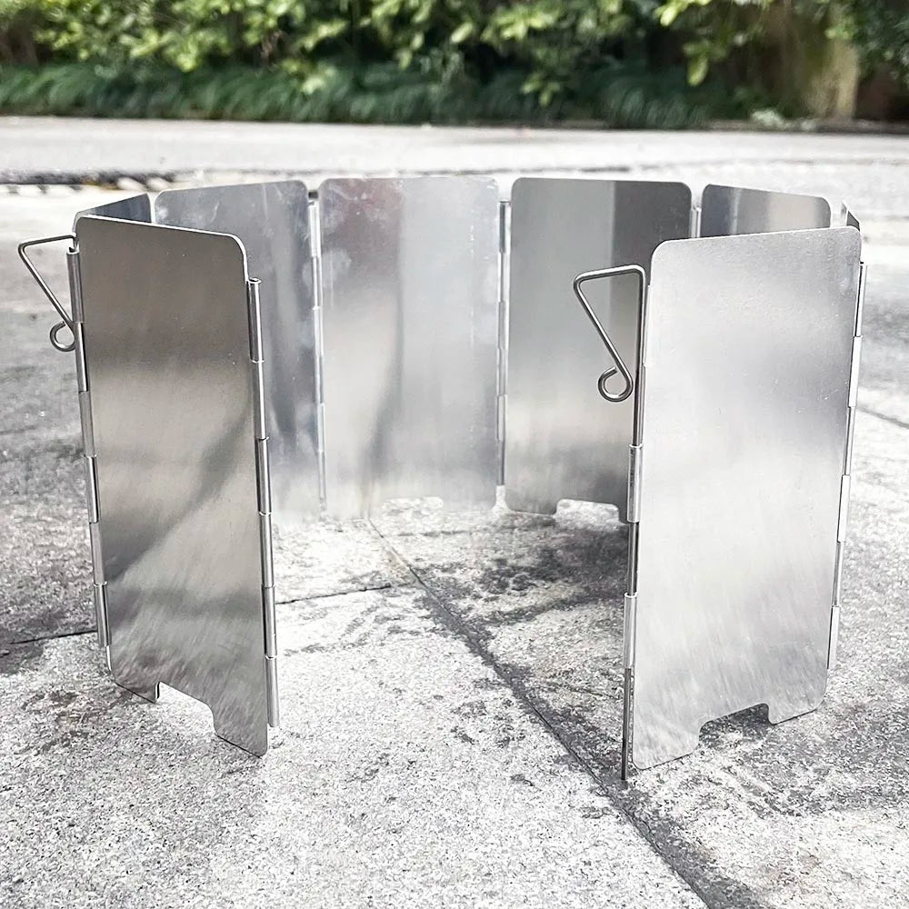 9-Plate Foldable Camping Stove Windshield | Aluminium Alloy Camping Stove Windshield Peaceful Pleasures Health and Wellness