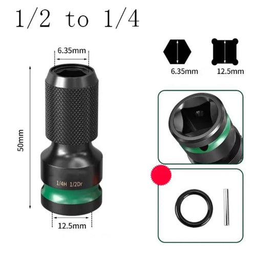 Impact Wrench Adapter 1/2 3/8 1/4" to 6.35mm Hex Socket Wrench Socket Adapter Oasis Select A