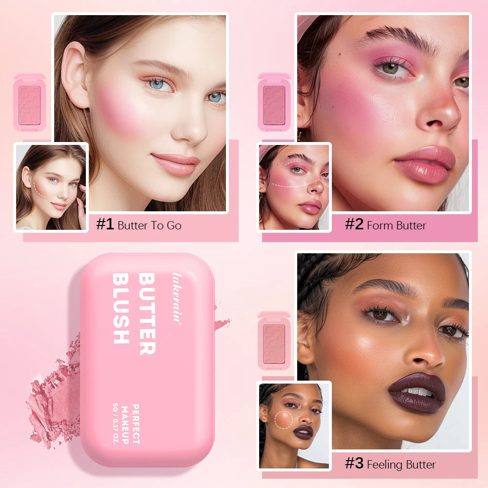 Professional Makeup Powder Blush 12HR Wear Vegan Formula Blusher Makeup Blush in Bar Cosmetics Palette Powder Pink Cream Face Peaceful Pleasures Health and Wellness