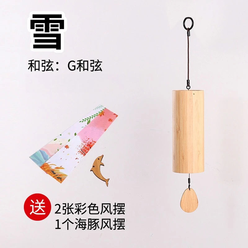 Chord Wind Chimes Japanese Hand Crank Retro Bamboo Meditation Sound