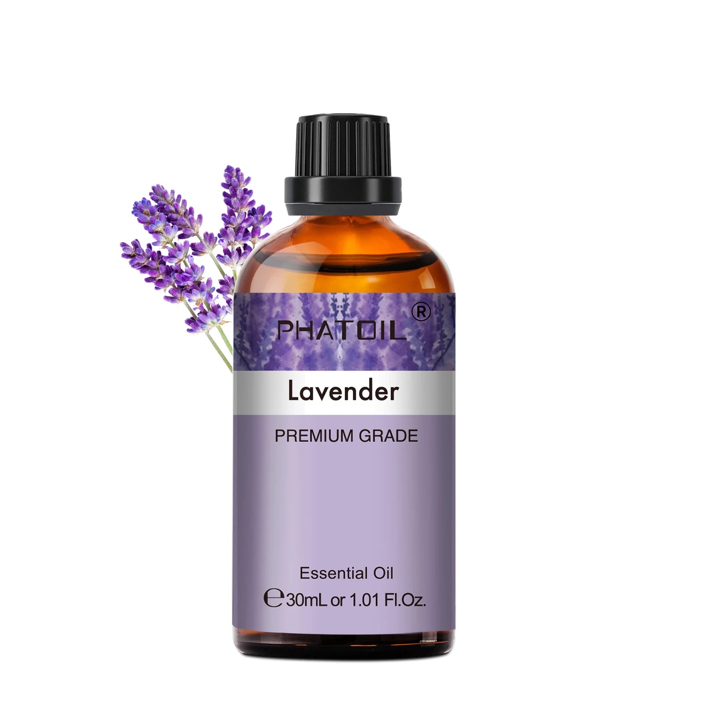 PHATOIL 30ml Lavender Lemon Eucalyptus Sandalwood Bergamot Aromatherapy Essential Oil For Diffuser,Candle Making,DIY Soap & Bomb Peaceful Pleasures Health and Wellness Lavender 30ml