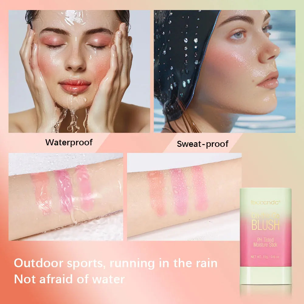 Temperature Change 3-in-1 Cheek Lip Tinted pixiBlush Stick Temperature Change Blush Makeup Products Cosmetic Palette Stick Face Peaceful Pleasures Health and Wellness