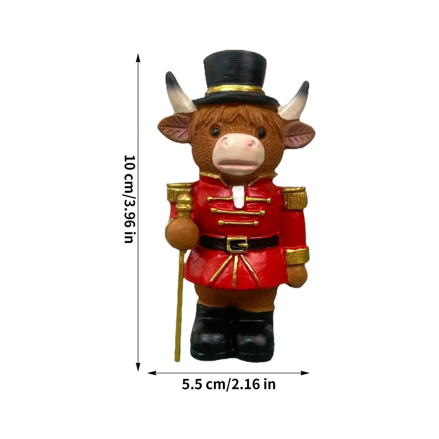 Funny Resin Nutcracker Cow Figurine | Christmas Home Decor