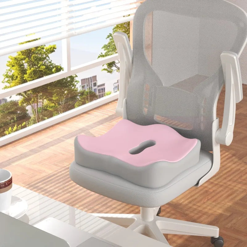 Memory Foam Seat Cushion – Spine Support for Office, Car & Desk