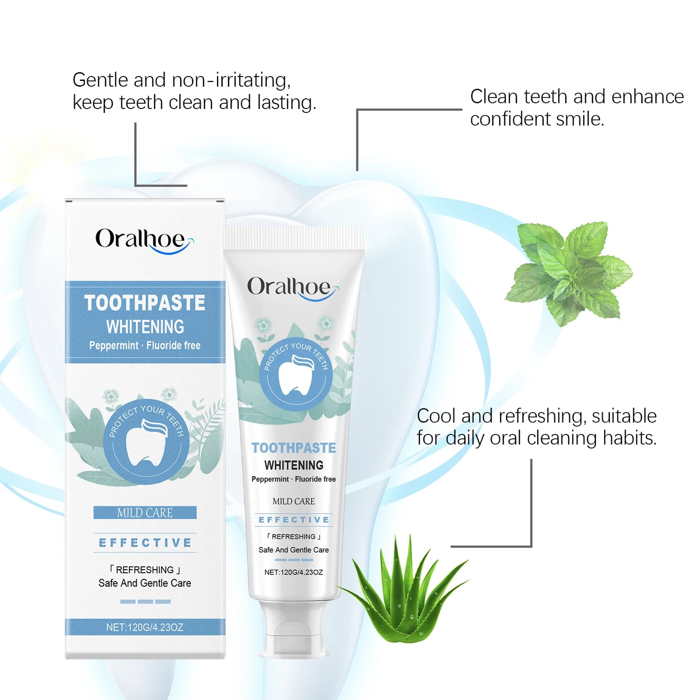 Oralhoe Mint Toothpaste | Whitening & Fresh Breath Daily Care