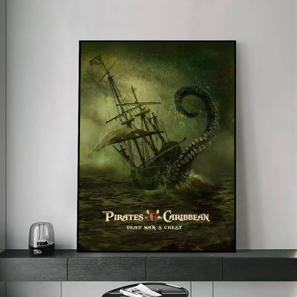P-Pirates of the C-Caribbean Poster for Modern Decor in Home Offices, Bedrooms, Living Rooms, Kitchens, Bathrooms. Peaceful Pleasures Health and Wellness z6 20x30cm Unframed
